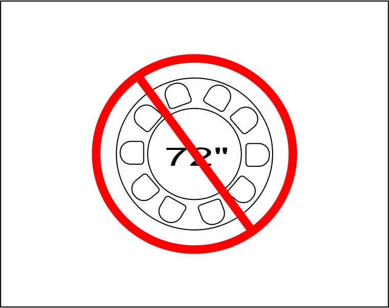 table design social distancing 72 round